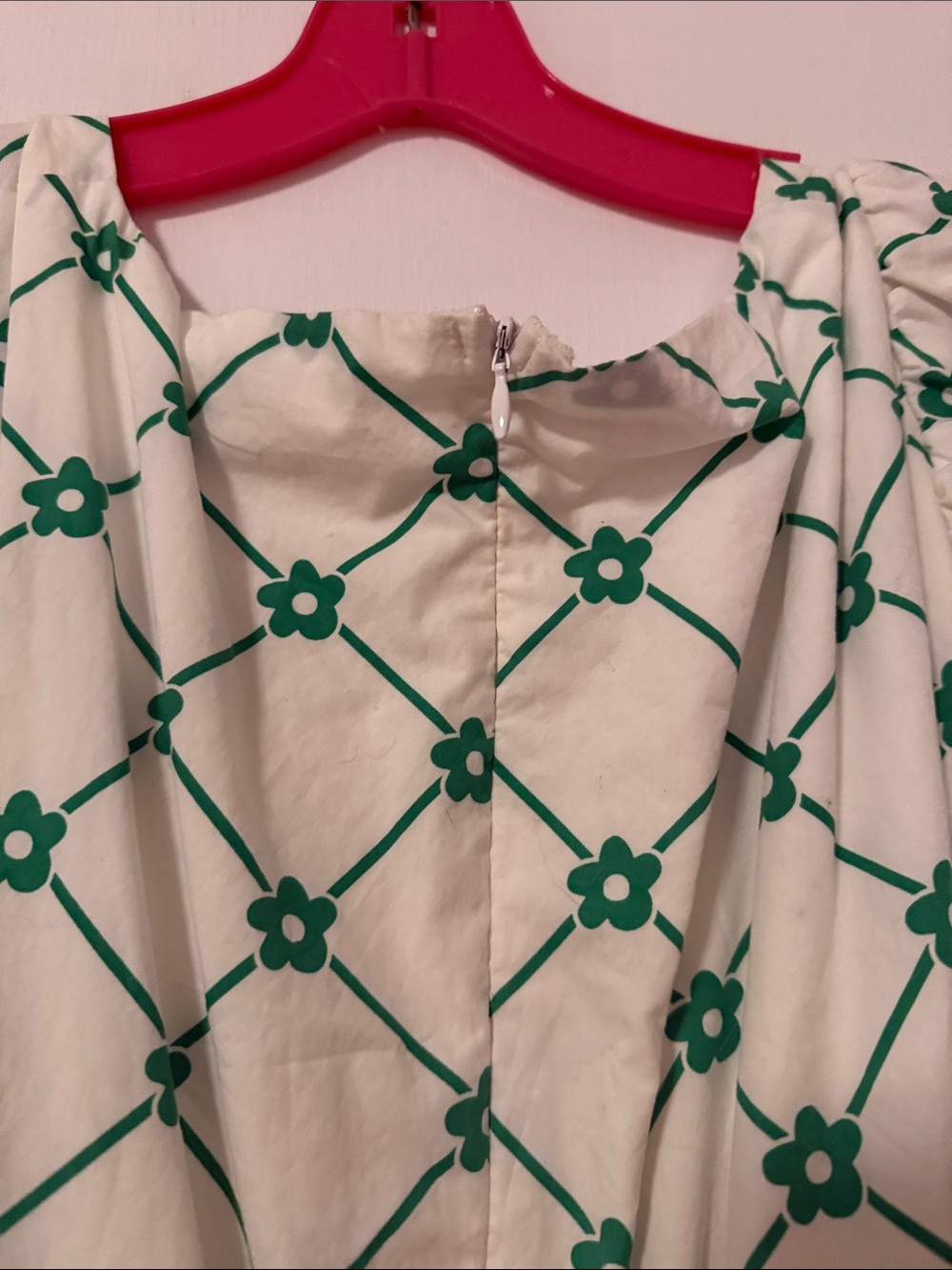 ASOS Curve White Green Floral Trellis Midi Dress Plus 20 Prep Tennis Mod Cotton - Picture 14 of 16